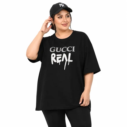 تیشرت سایز بزرگ زنانه وارداتی طرح GUCCI