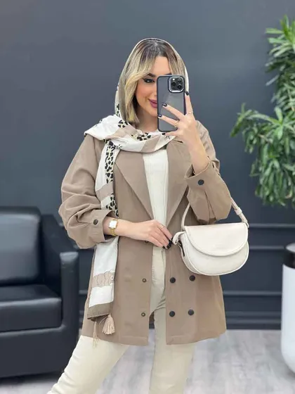 مانتو لینن سر آستین دکمه