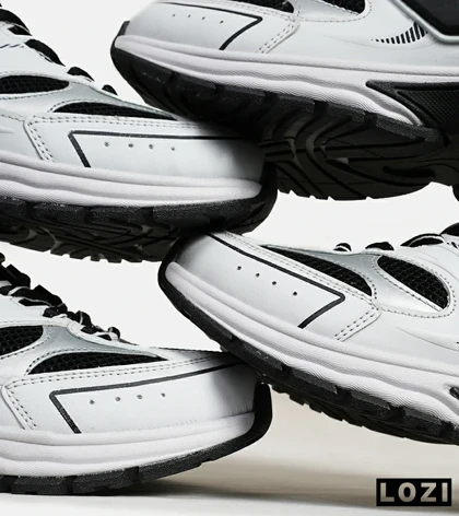 کفش کتانی مردانه سفید مشکی طوسی DIESEL S-SERENDIPITY SPORT مدل 5814