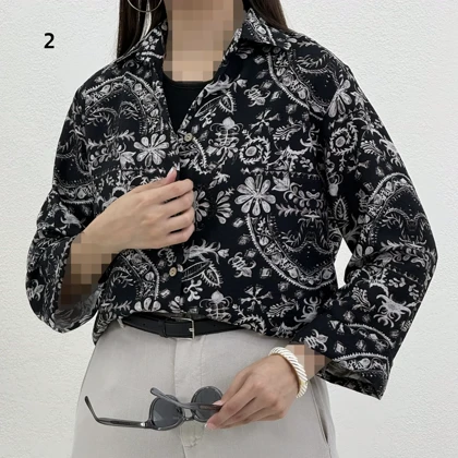 شومیز زنانه طرحدار آستین دوبل | آی بولک