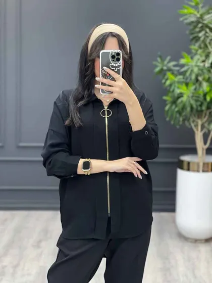 شومیز جلو زیپ