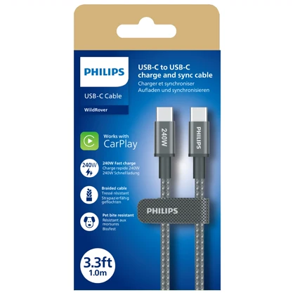 کابل تایپ سی 240 وات 5 آمپر فیلیپس Philips مدل DLC7030C طول 1 متر