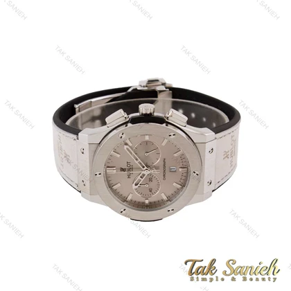 ساعت هابلوت مردانه سه موتوره طوسی قاب نقره ای Hublot-4943-G