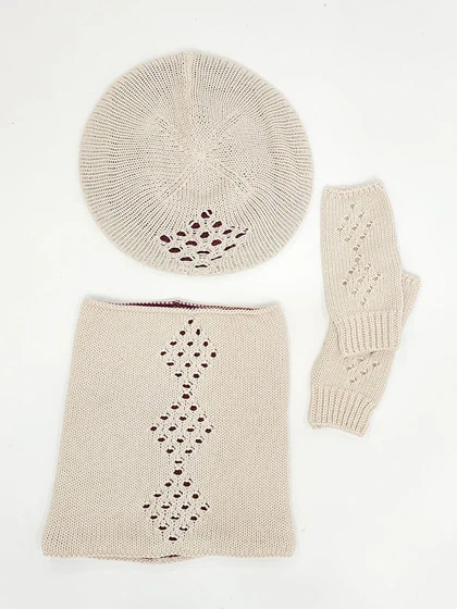 زمستانی سه تکه ژور کلاه و گردنی دو رو زنانه 15049