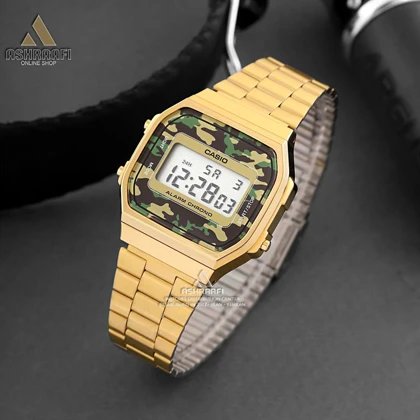 ساعت کاسیو نوستالژی صفحه ارتشی Casio A168WEGC-3DF