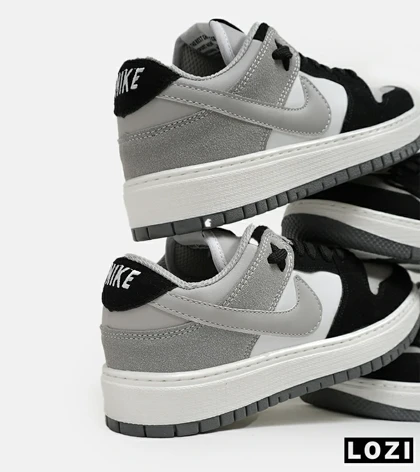 کفش کتانی مردانه طوسی مشکی سفید نایک NIKE SB