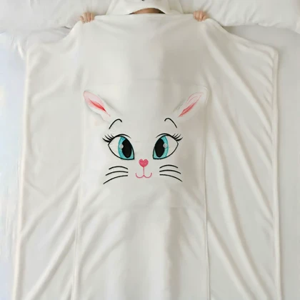 پتو بالشتی مدل گربه سایز 180x160 سانتی‌متر