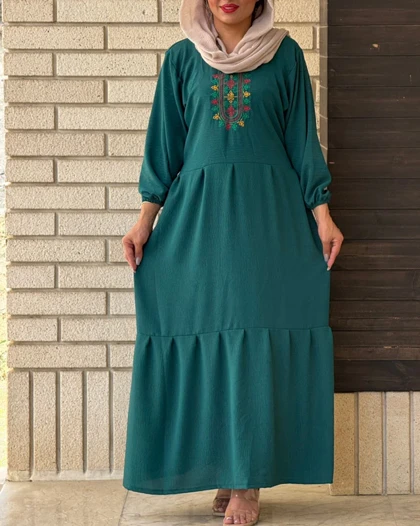 پیراهن ابر و بادی گلدوزی 7044