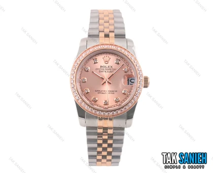 ساعت رولکس زنانه دورنگین دورنگ رزگلد Rolex-2037-L