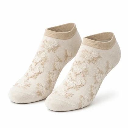 جوراب مچی زنانه پنبه‌ای طرح دار Family Socks بدون درز و معطر