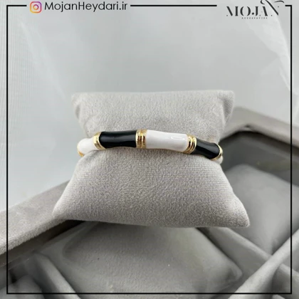 دستبند زنانه بنگل با طرح میناکاری شیک و ظریف کد bg10029