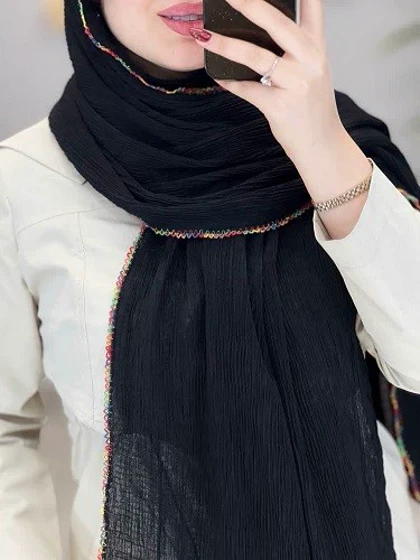 02445- شال میکس مشکی