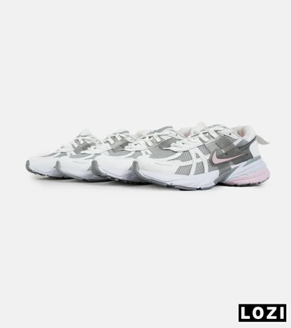 کفش کتانی مردانه و زنانه سفید صورتی طوسی Nike cushlon