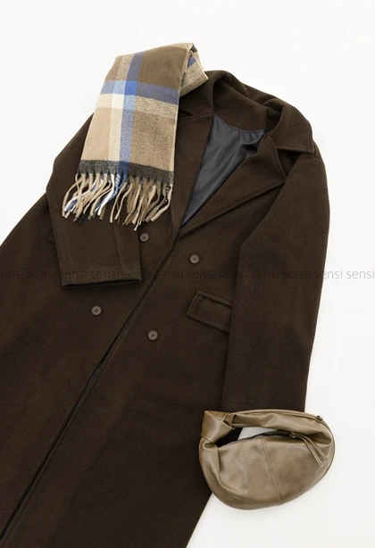 پالتو فوتر موهری4دکمه آستر دار کد1005033