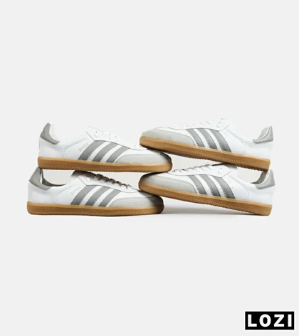 کفش کتانی مردانه و زنانه سفید طوسی کرم ADIDAS Samba