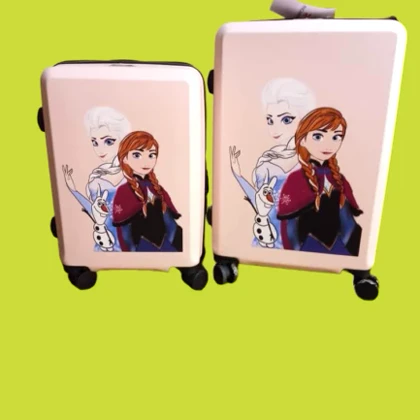 چمدان کودک السا و آنا سایز 24 رنگ صورتی کم رنگ ricardobeverlyhills