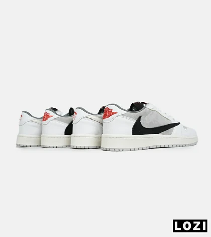 کفش کتانی مردانه سفید طوسی مشکی NIKE travis scott