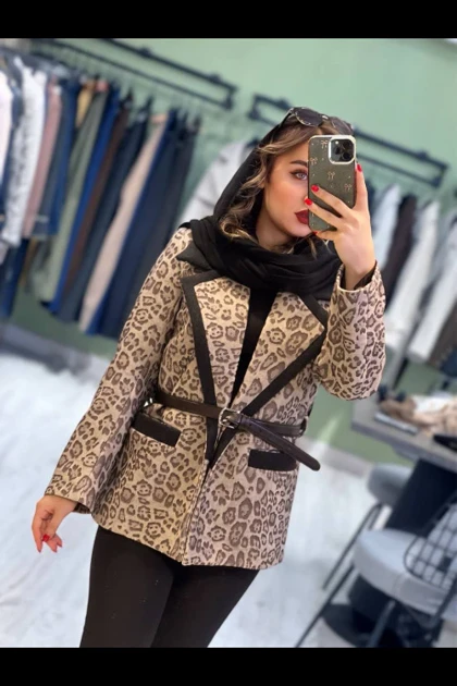 کت فوتر یقه انگلیسی پلنگی