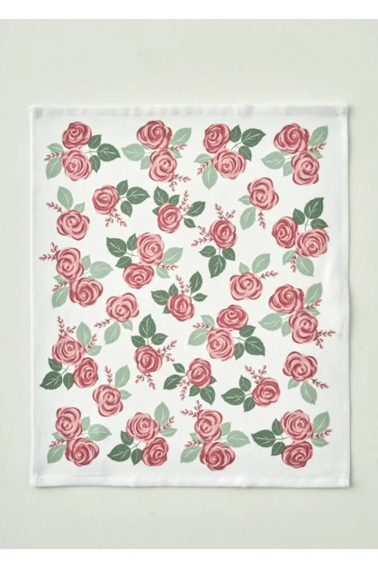 دستمال خشک‌کن آشپزخانه Bella Maison مدل Rose پنبه‌ای - کرم