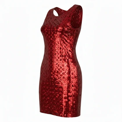 پیراهن زنانه فلسی مدل دیسکویی قرمز ویتاریتا