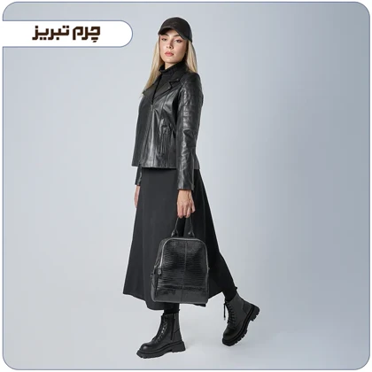 نیم بوت دخترانه مشکی چرم طبیعی کد B3642