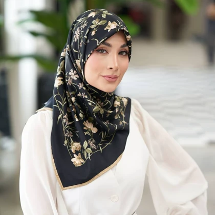 روسری ابریشم توییل تک‌رنگ (قواره 100) 30284