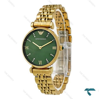 ساعت طلایی امپریو آرمانی زنانه صفحه سبز Armani-8365-L