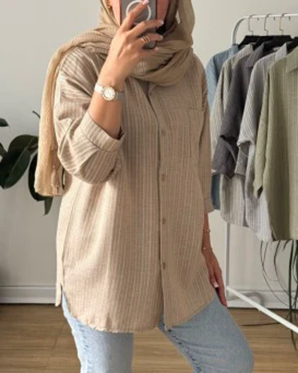 شومیز مانتویی لینن نخ تینا 2