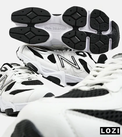 کفش کتانی مردانه و زنانه سفید مشکی NEW BALANCE 9060
