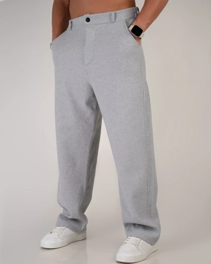 شلوار پارچه فوتر نیم بگ رنگ طوسی * اورجینال دیلم