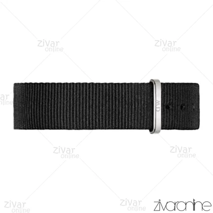 ساعت دنیل ولینگتون مردانه قاب سیلور صفحه سفید بند پارچه ای 103249