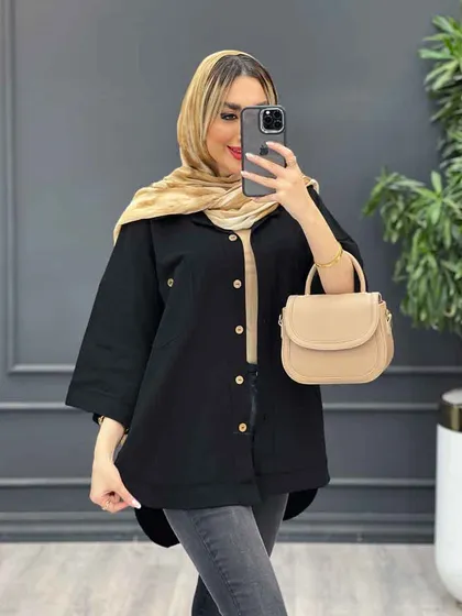 مانتو لینن جیب دکمه