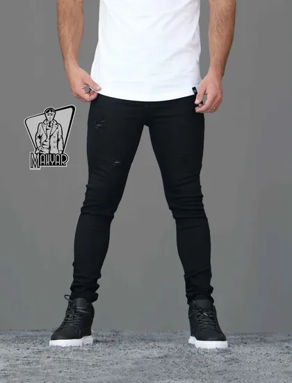 شلوار جین مشکی زاپ‌دار ZARA