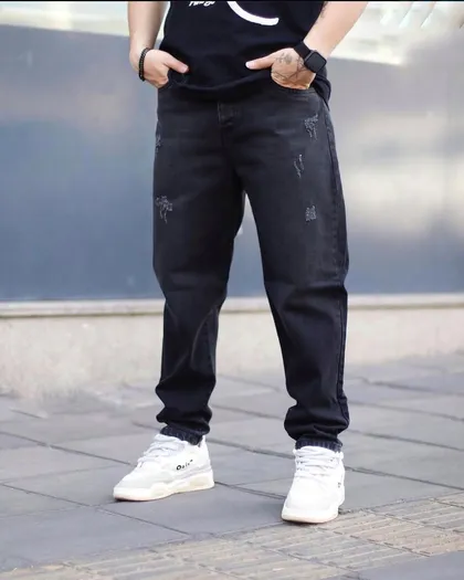 شلوار مام فیت ذغالی کد 794