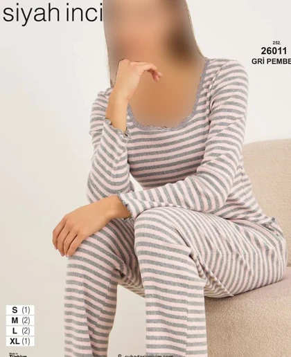 بلوز و شلوار سایز نرمال siyah inci کد 26011