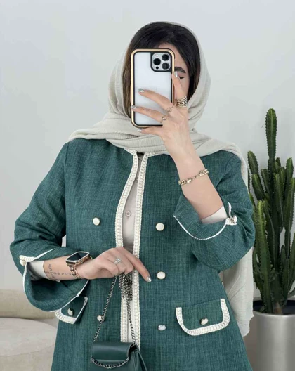 کت نوار دوزی آستین چاک‌دار(5)کد3450