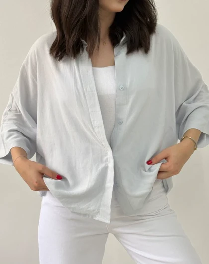 شومیز بیسیک دکمه مخفی