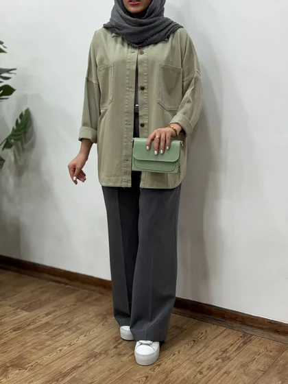 مانتو کتان کاغذی توسکا کد 3547(ایراد دار)