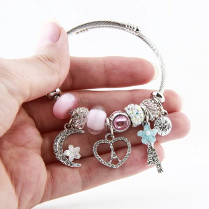 دستبند دخترانه پاندورا ماه قلب