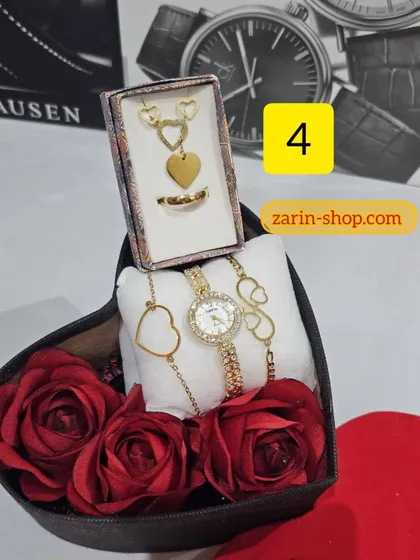 باکس هدیه زنانه دخترانه ساعت و سرویس