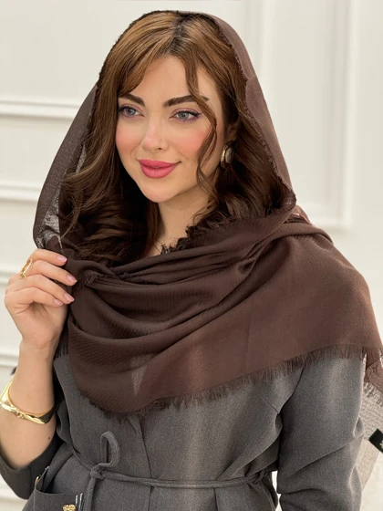 شال نخی ساده کجراه دورریش