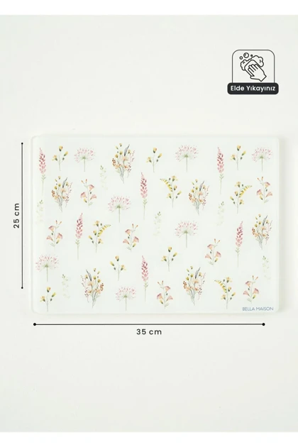 تخته برش Bella Maison مدل Flores شیشه‌ای - چندرنگ