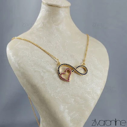 گردنبند زنانه مدل قلب و بی نهایت 50057