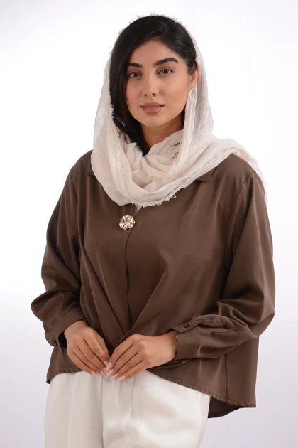شومیز حریر تک دکمه الیزه ژاکلین
