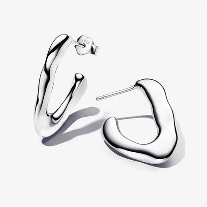 گوشواره حلقه‌ای باز V شکل ارگانیک پاندورا