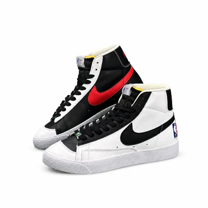کفش کتانی خارجی مردانه مدل بلیزر سفید مشکی قرمز nike blazer ( مستر کوالیتی)