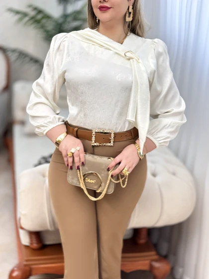 شومیز ساتن سگک دار 2963