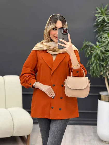 مانتو لینن شش دکمه