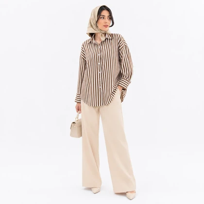 شومیز زنانه نخ کتان نگین‌دار وارداتی کد 360