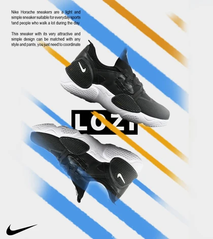 کفش کتانی مردانه و زنانه مشکی Nike Huarache